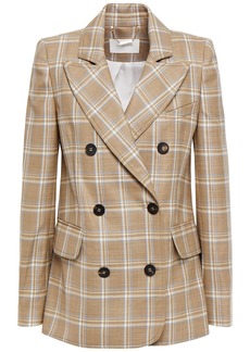 Zimmermann - Double-breasted checked wool blazer - Neutral - 00