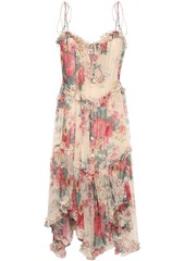 Zimmermann Woman Floral-print Silk-georgette Dress Peach