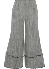 Zimmermann Woman Folly Sovereign Frayed Wool-tweed Kick-flare Pants Gray