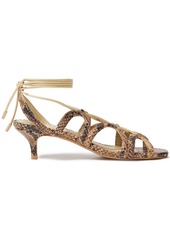 Zimmermann Woman Lace-up Snake-effect Leather Sandals Animal Print