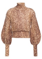Zimmermann Woman Leopard-print Mohair-blend Turtleneck Sweater Animal Print