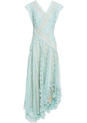 Zimmermann Woman Moncur Studded Paneled Broderie Anglaise Cotton And Linen And Silk-blend  Dress Mint