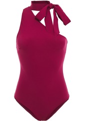Zimmermann Woman One-shoulder Bow-detailed Swimsuit Plum
