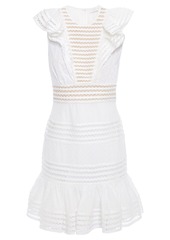 Zimmermann Woman Ruffled Fil Coupé Floral-print Cotton-gauze Mini Dress White