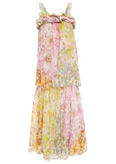 Zimmermann Woman Super Eight Layered Floral-print Cotton And Silk-blend Voile Maxi Dress Multicolor
