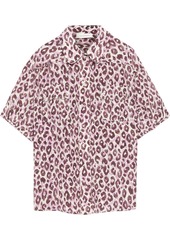 Zimmermann Woman Super Eight Leopard-print Silk Crepe De Chine Shirt Pink