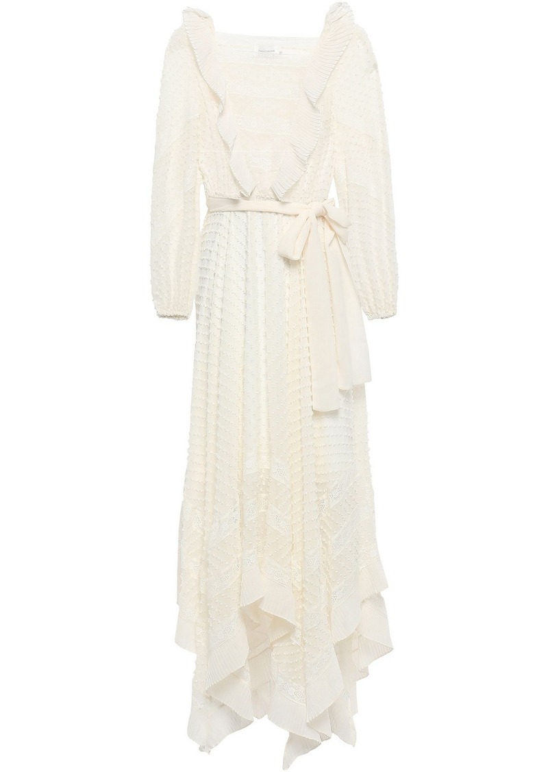 Woman Unbridled Hanky Swiss-dot Silk-chiffon Midi Dress Cream - 55% Off!