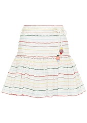 Zimmermann Woman Zinnia Embroidered Ruffled Cotton Mini Skirt White