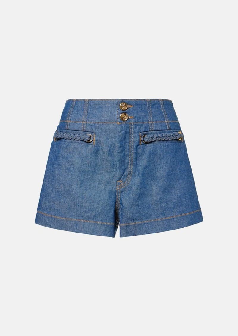 Zimmermann Wylie high-rise denim shorts