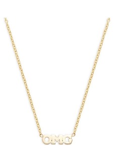 Zoë Chicco Itty Bitty Words 14K Yellow Gold OMG Necklace