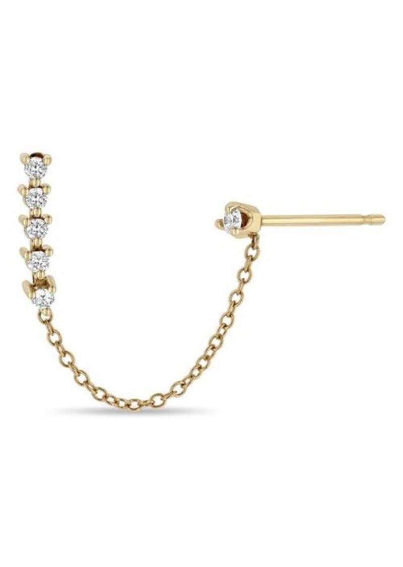 Zoë Chicco 14K Gold Diamond Draped Chain Earring