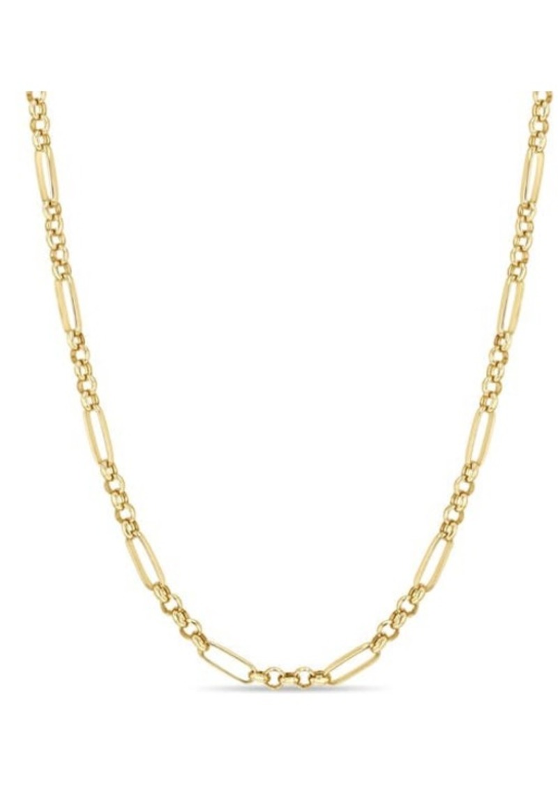 Zoë Chicco 14K Gold Paper Clip Station Chain Necklace