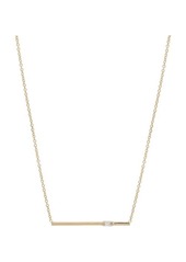 Zoë Chicco Baguette Diamond Bar Pendant Necklace in 14K Yellow Gold at Nordstrom
