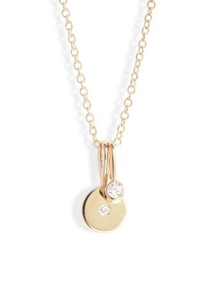 Zoë Chicco Diamond Disc & Bezel Charm Necklace in 14K Yellow Gold at Nordstrom