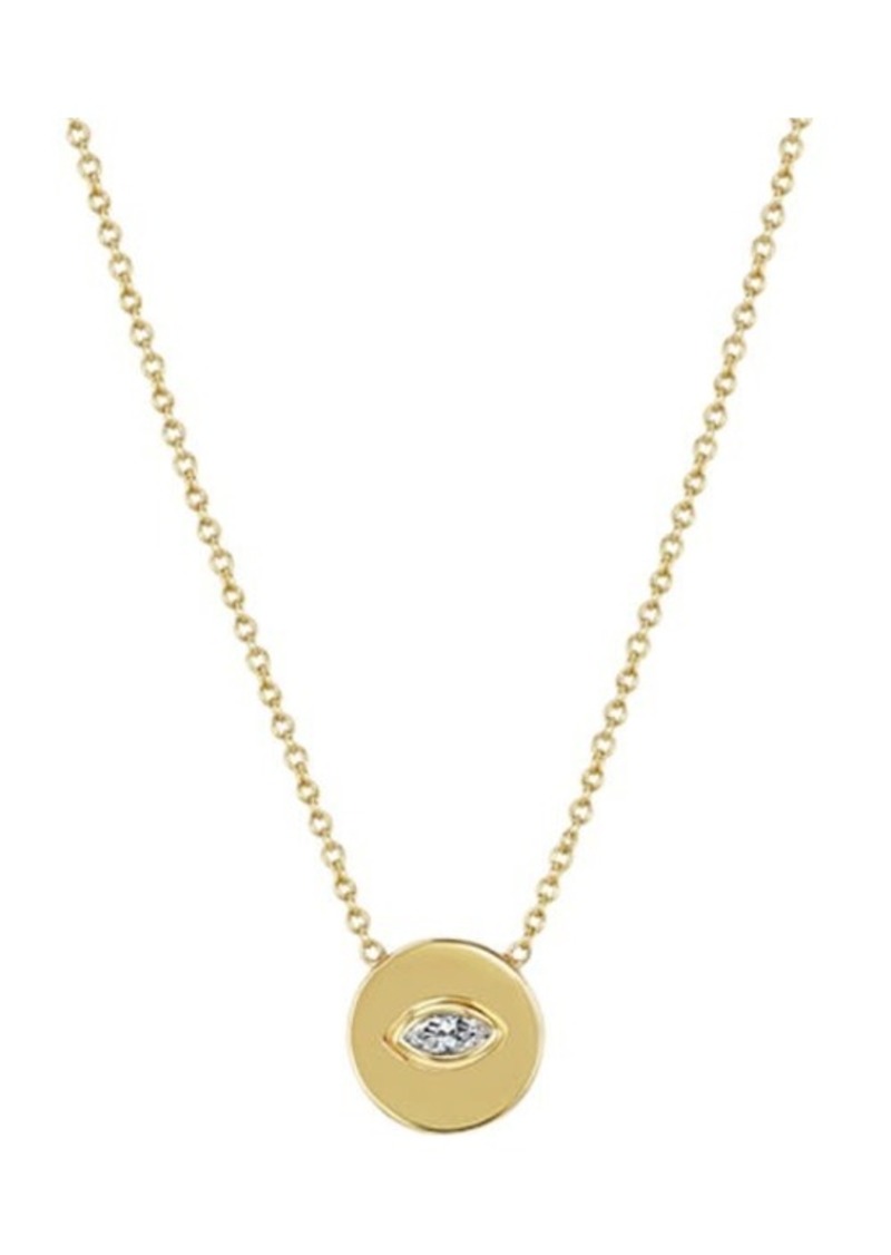 Zoë Chicco Marquise Diamond Coin Pendant Necklace
