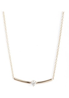 Zoë Chicco Prong Set Diamond Bar Pendant Necklace