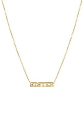 Zoë Chicco Tiny Letters Sister Pendant Necklace in 14K Yellow Gold at Nordstrom