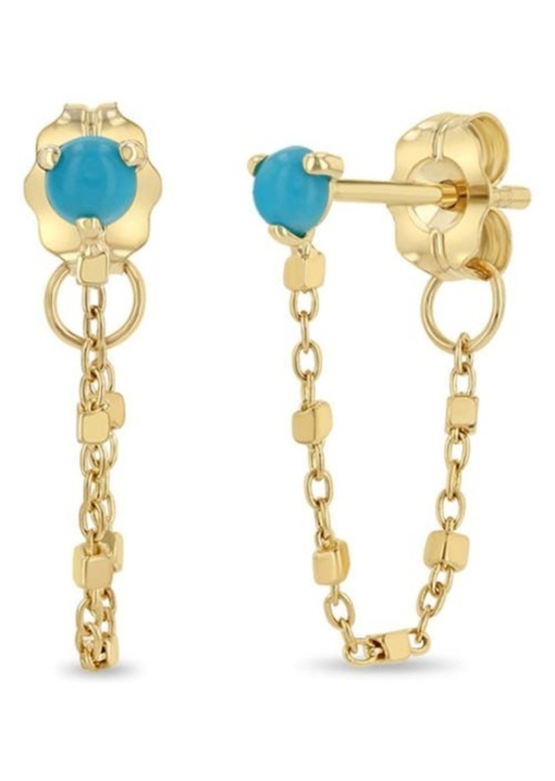 Zoë Chicco Turquoise Chain Drop Earrings