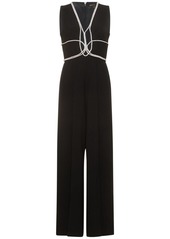 Zuhair Murad Cady V-neck Jumpsuit W/crystal Details