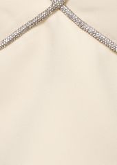 Zuhair Murad Cropped Cady Top W/ Crystal Details