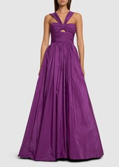 Zuhair Murad Draped Taffeta Gown W/ Cutouts