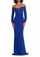 Zuhair Murad Embellished Off-the-Shoulder Mermaid Gown