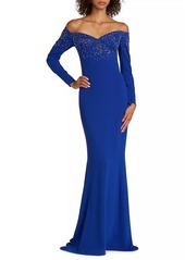 Zuhair Murad Embellished Off-the-Shoulder Mermaid Gown