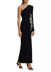 Zuhair Murad Embellished One-Shoulder Body-Con Gown