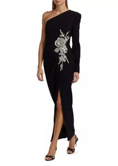 Zuhair Murad Embellished One-Shoulder Body-Con Gown