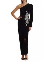 Zuhair Murad Embellished One-Shoulder Body-Con Gown