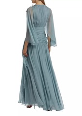 Zuhair Murad V-Neck Beaded Chiffon Gown