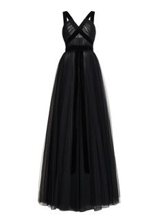Zuhair Murad - Bow Tulle Maxi Dress - Black - FR 34 - Moda Operandi