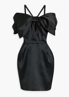 Zuhair Murad - Cold-shoulder bow-embellished taffeta mini dress - Black - IT 42