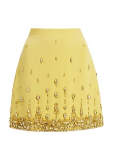 Zuhair Murad - Crystal-Embellished Cady Mini Skirt - Yellow - FR 36 - Moda Operandi