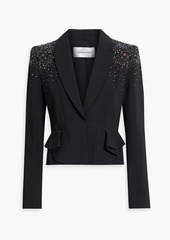 Zuhair Murad - Crystal-embellished crepe peplum blazer - Black - FR 44