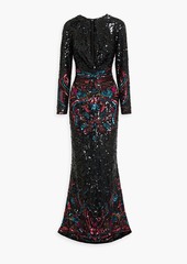 Zuhair Murad - Cutout sequined tulle gown - Black - FR 38