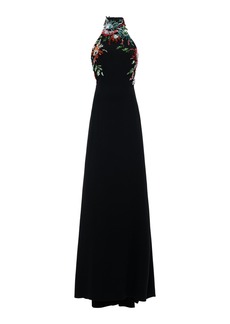 Zuhair Murad - Embellished Cady Halter Gown - Black - FR 32 - Moda Operandi