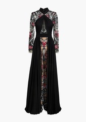 Zuhair Murad - Embroidered silk-blend chiffon and tulle gown - Black - FR 38