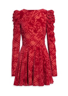 Zuhair Murad - Ruched devoré-velvet mini dress - Red - FR 34