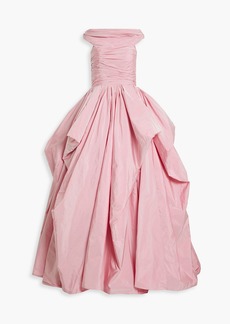 Zuhair Murad - Off-the-shoulder ruched taffeta gown - Pink - FR 32