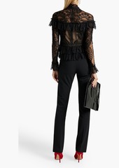 Zuhair Murad - Swiss-dot and Chantilly lace blouse - Black - FR 36