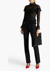 Zuhair Murad - Swiss-dot and Chantilly lace blouse - Black - FR 36