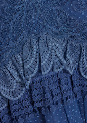 Zuhair Murad - Tiered embroidered Swiss-dot mini dress - Blue - FR 34