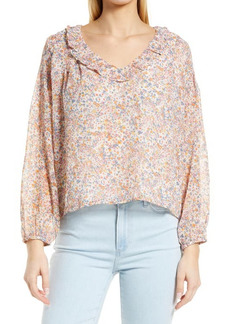 1.STATE Long Sleeve Ruffle Blouse in Sweet Bloom at Nordstrom