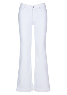7 For All Mankind Dojo Tailorless Flare Leg Jeans in Slim Illusion Luxe White at Nordstrom