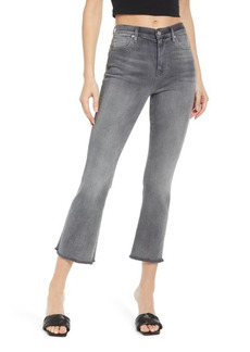 7 For All Mankind High Waist Fray Crop Jeans in Cherry Grey at Nordstrom