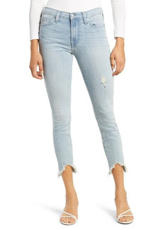 7 For All Mankind Wavy Frayed Hem Ankle Skinny Jeans in Ltwinona at Nordstrom