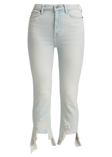 7 For All Mankind High-Rise Stretch Kick-Flared Anke Jeans
