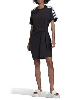 adidas 3-Stripe T-Shirt Dress in Black at Nordstrom