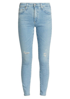 AG Adriano Goldschmied Farrah Mid-Rise Distressed Ankle Skinny Jeans